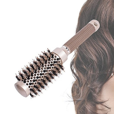 Pevor Ceramic Round Barrel Hair Brush For Hair Styling, Curling, Straightening Anti-Static Nylon + Aluminum Length 10.1 In