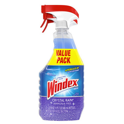 Windex Crystal Rain Glass Cleaner, 23 Fluid Ounces, 2 count