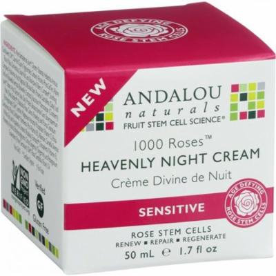 Andalou Naturals HG1548429 1.7 oz Heavenly Night Cream, 1000 Roses
