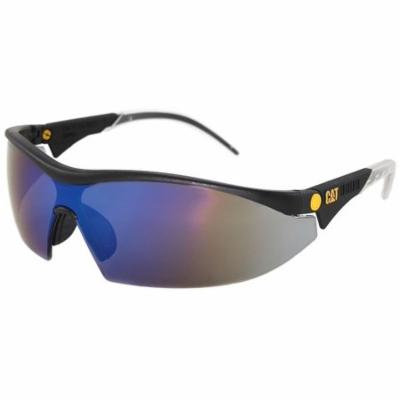 CAT Digger Safety Glasses with Black Frame and Blue Mirror Lens