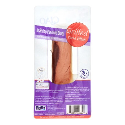 Inaba Ciao Grain-Free Tuna Fillet in Shrimp Broth Wet Cat Treat, 0.5 Oz