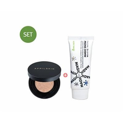 April Skin Magic Snow Cushion Black 2.0 15g (21. Light Beige) + Magic Snow Cream 70ml