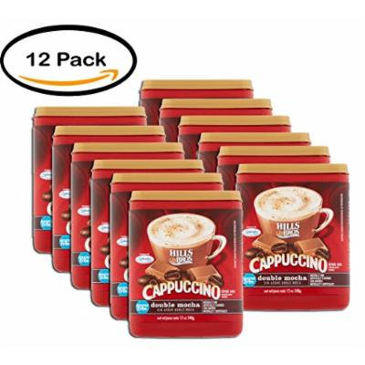 PACK OF 12 - Hills Bros Sugar Free Double Mocha Cappuccino Beverage Mix, 12 oz