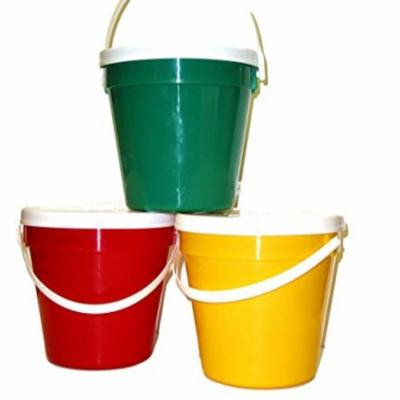 Talisman, Plastic Buckets & Lids, Gallon, 3 Pack Red Green & Yellow