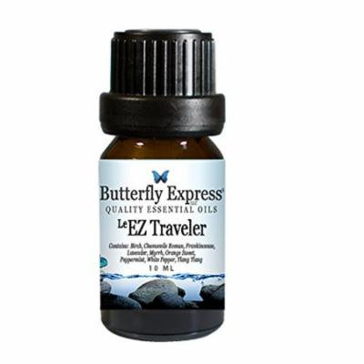 Butterfly Express Pure Essential Oils-Le EZ Traveler 10ml(INGREDIENTS: birch, chamomile Roman, frankincense, lavender, myrrh, orange sweet, peppermint, ylang ylang) by Butterfly Express