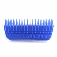 Pet Cat Massager Brush Comfortable Corner Cat Massage Self Groomer Comb, Blue