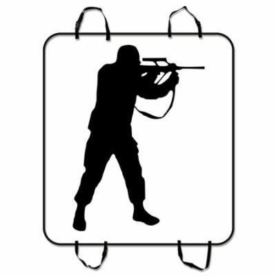 ZKGK Soldier Silhouettes Dog Car Seat Cover Dog Car Seat Cushion Waterproof Hammock Seat Protector Cargo Mat for Cars SUVs and Trucks 54x60 inches