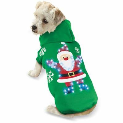 Lighted Christmas Dog Outfit Jacket, Large, Santa