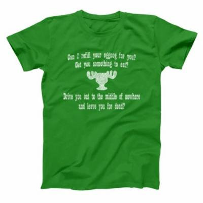 Can I Refill Your Eggnog? Moose Glass 5X-Large Green Basic Men's T-Shirt