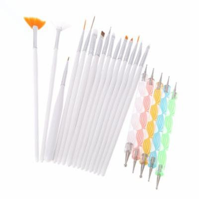 Anself 20pcs Nail Art Pen Brushes Design Painting Dotting Detailing Bundle Tool Kit
