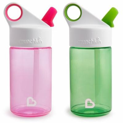 Munchkin Pink/Green 12-ounce Sports Water Bottles (Set of 2)