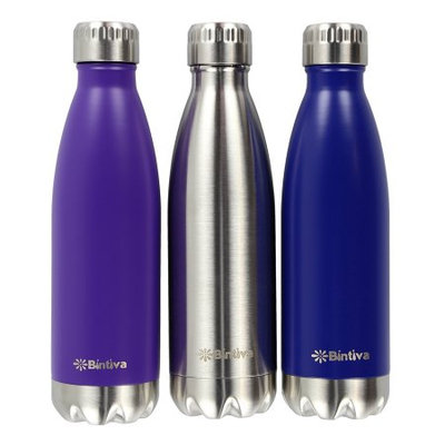 Bintiva Double Walled Vacuum Insulated 17-ounce Stainless Steel Water Bottle