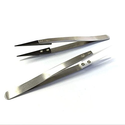 2 Pieces Precision Ceramic Tweezers - Non-Conductive and Heat Resistant to High Temperatures for Pinching Coils While Firing