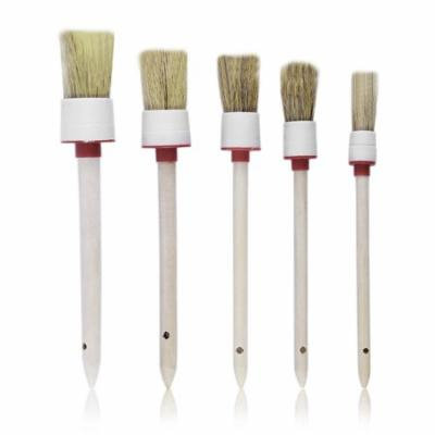 New Arrival 5PCS Wood Handle Car Brush Vehicle Cleaning Tools Detailing Brush NO LOGO