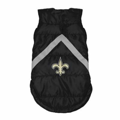 New Orleans Saints Dog Pet Premium Puffer Vest Reflective Jacket LARGE
