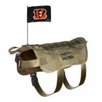 Cincinnati Bengals Dog Pet Premium Tactical Vest Harness w/ Team Flag M/L