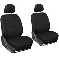 Istiloshoppe Car Accessories Black Mesh Fabric Truck Front Seat Covers Pair detachable headrests Fits Ford