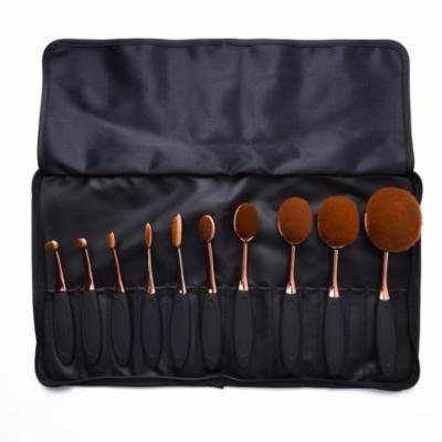 Uarter Professional Oval Makeup Brushes Set Toothbrush Cosmetic Tool for Eye and Face Cosmetics, 10 Pcs