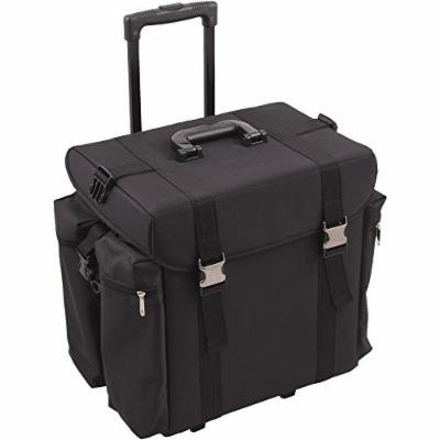Sunrise Dei Frari Rolling Soft Sided Makeup Case Professional Nail Travel Wheel Organizer, Black Canvas, 13 Pound