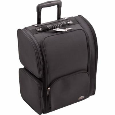 Sunrise Correr Rolling Soft Sided Makeup Case Professional Nail Travel Wheel Organizer, Black Canvas, 9 Pound