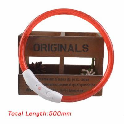 NEW Dogs Necklaces USB Luminous Pet Collar Flashing Light USB Charging Collar Teddy Flash Collar Pet Supplies Night Safety(Red)