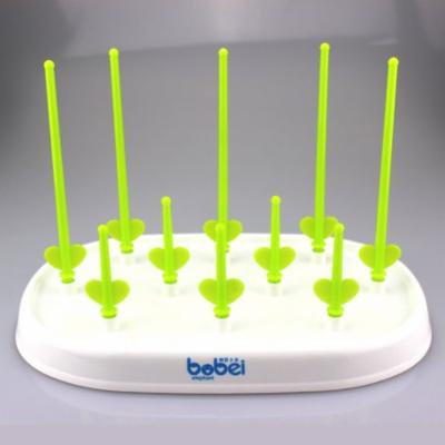 Portable Baby Feeding Milk Bottle Cup Drying Rack Dryer Drainer Shelf Holder Tool (Green)