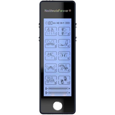 HealthmateForever TS10ABV Best TENS Unit EMS Device Mini ElectroTherapy Machine For Pain Relief ElectroTherapy Pulse Massager E Stim Unit Handheld Electro stimulation - Blue