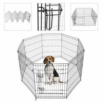 Koval Inc. Dog Playpen Kennel Exercise Fence 8-Panel (Black 30