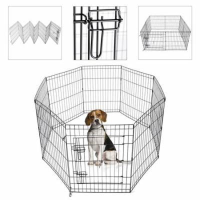 Koval Inc. Dog Playpen Kennel Exercise Fence 8-Panel (Black 30