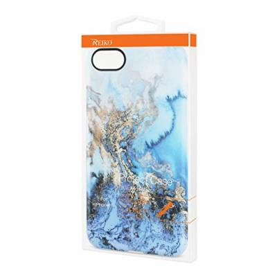 Reiko IPhone 7 Streak Marble Cover Cell Phone Case - Blue