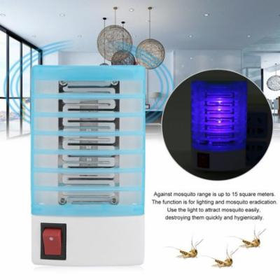 NEW Upgraded 4pcs 110V Mini Household Electric LED Environmental Protective Mosquito Fly Bug Insect Trap Zapper Killer Repellent Night Lamp(Blue+White)