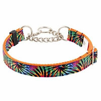 Country Brook Petz™ Tie Dye Stripes Grosgrain Ribbon Half Check Dog Collar