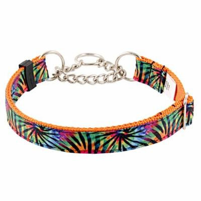 Country Brook Petz™ Tie Dye Stripes Grosgrain Ribbon Half Check Dog Collar