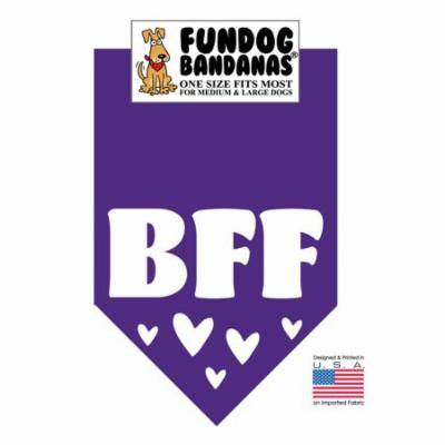 Fun Dog Bandana - BFF - One Size Fits Most for Medium to Large Dogs, purple pet scarf
