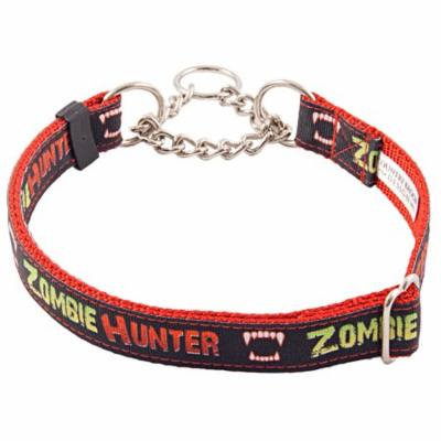 Country Brook Petz™ Zombie Hunter Grosgrain Ribbon Half Check Dog Collar
