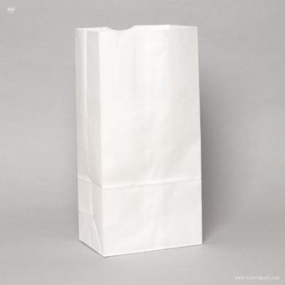 6 lb. Recycled White Paper Bag - 500 per pack