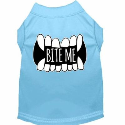 Bite Me Screen Print Dog Shirt Baby Blue Lg (14)