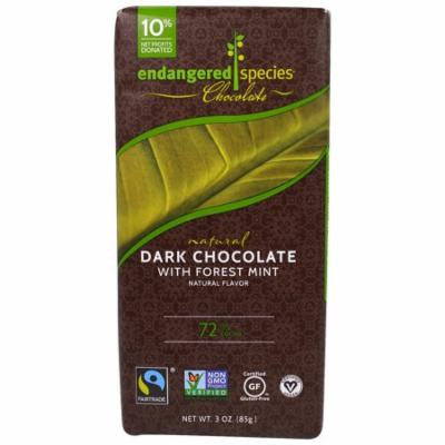 Endangered Species Chocolate, Natural Chocolate with Forest Mint, 3 oz(pack of 12)