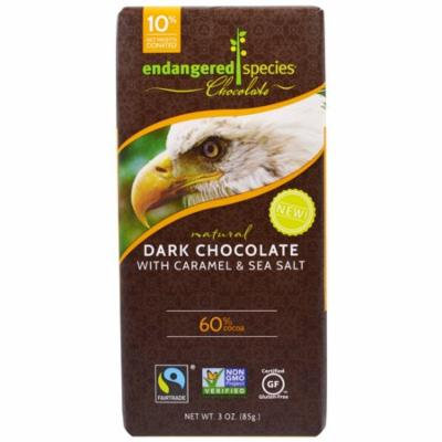 Endangered Species Chocolate, Dark Chocolate With Caramel & Sea Salt, Natural, 3 oz(pack of 6)