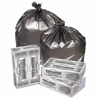 Pitt Plastics Titanium Low-Density Can Liners, 33 gal, 1.5 mil, 33 x 40, Silver - Includes 100 bags.