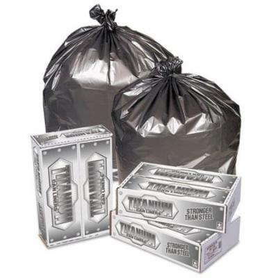Pitt Plastics Titanium Low-Density Can Liners, 33 gal, 1.5 mil, 33 x 40, Silver - Includes 100 bags.