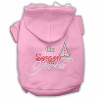 Tis The Season To Sparkle Rhinestone Dog Hoodie Light Pink Xl (16)