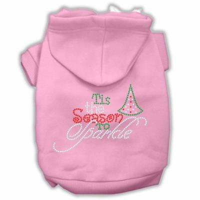 Tis The Season To Sparkle Rhinestone Dog Hoodie Light Pink Xl (16)