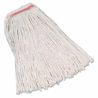 Rubbermaid Commercial Premium Cut-End Cotton Mop, White, 20 oz, 1-in. Orange Headband - Includes 12 per case.