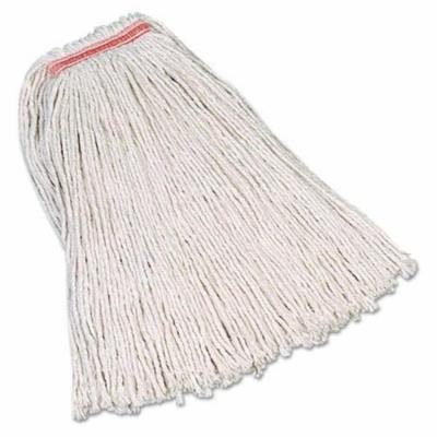 Rubbermaid Commercial Premium Cut-End Cotton Mop, White, 20 oz, 1-in. Orange Headband - Includes 12 per case.
