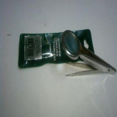SE - Tweezers With Magnifier - Stainless Steel Body, 4x