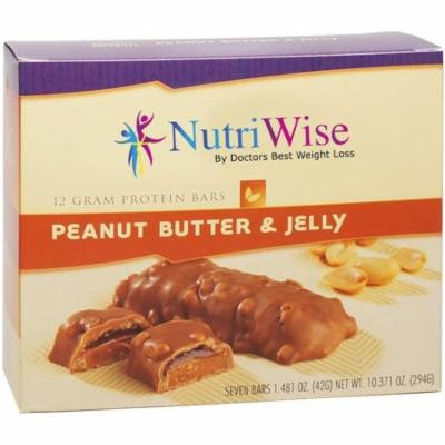 NUTRIWISE - High Protein Diet Bar |Peanut Butter & Jelly| Low Calorie, Low Fat, Low Cholesterol (7/Box)