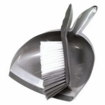 Large Dust Pan And Brush Grey-2Pack