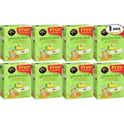 4C Green Tea Antioxidant With Honey & Natural Lemon, 1.53oz per Packet, 24 Ct. Box (Pack of 8, Total of 192 Packets)