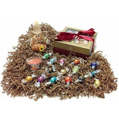 Autumn Gift Box - Lindt Lindor Gourmet Chocolate Truffles, Candle & Beanbag Scarecrow (O)